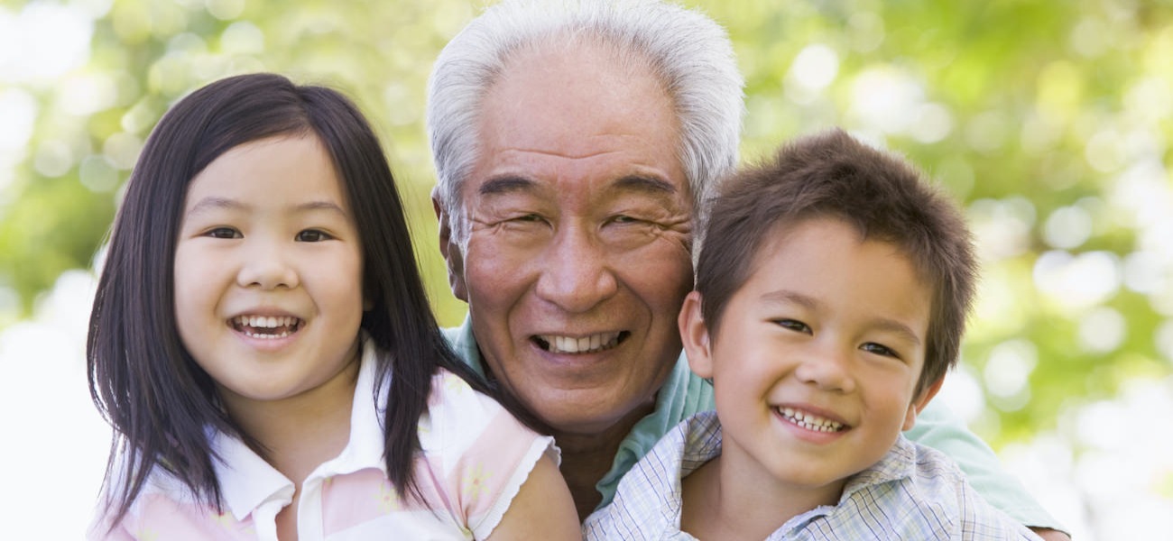 Homepage rotator with senior man and two grandchildren